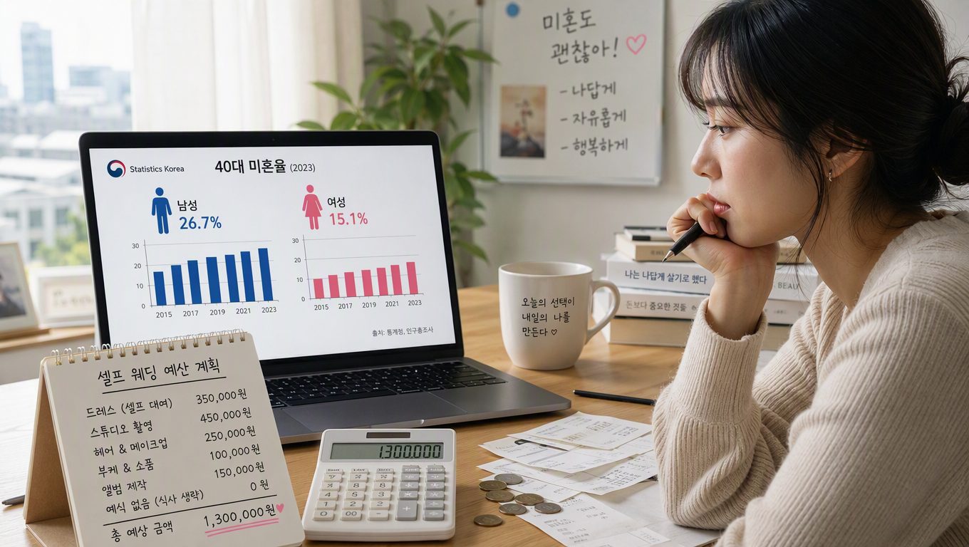 40대 미혼율 통계청 데이터 확인 방법과 셀프웨딩 예산 계획에 활용하는 법