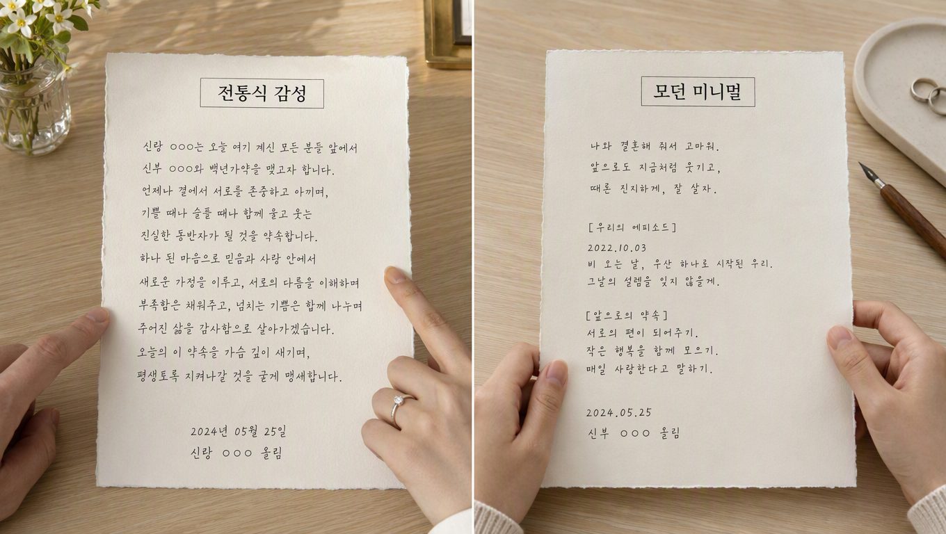 혼인서약서 샘플을 셀프웨딩에 맞춰 비교하는 스타일 차이와 핵심 요소