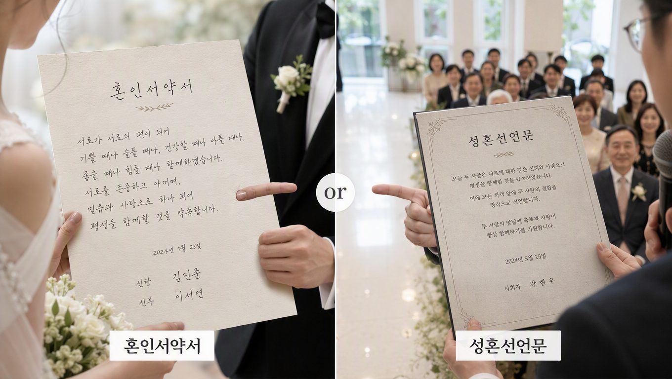 혼인서약서 성혼선언문 차이점 알아보기