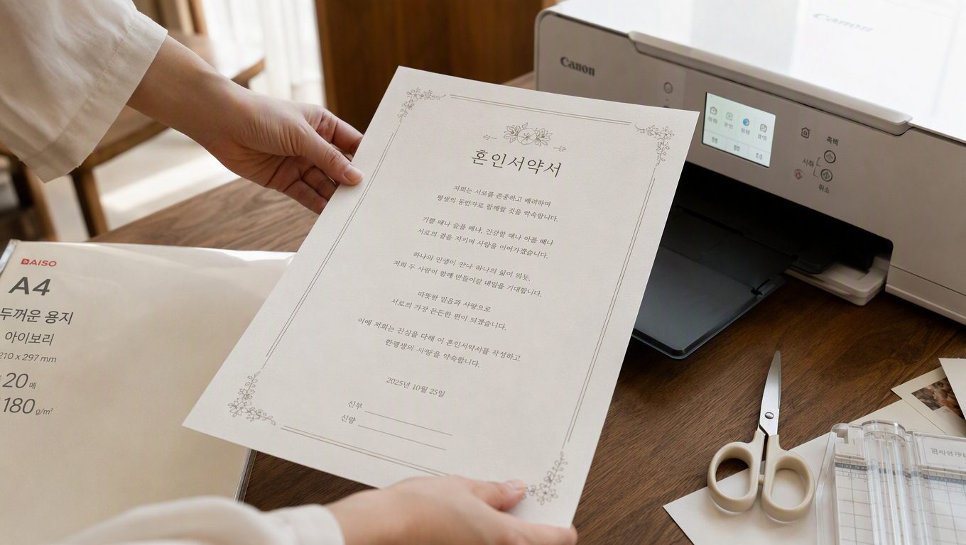 혼인서약서 성혼선언문 직접 출력하는 준비와 작성 방법