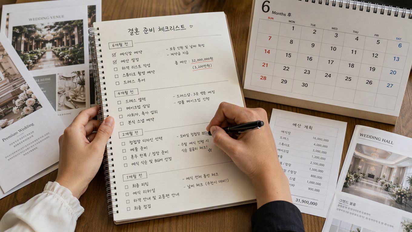 웨딩 준비 체크리스트: 6개월 전부터 단계별 준비 방법