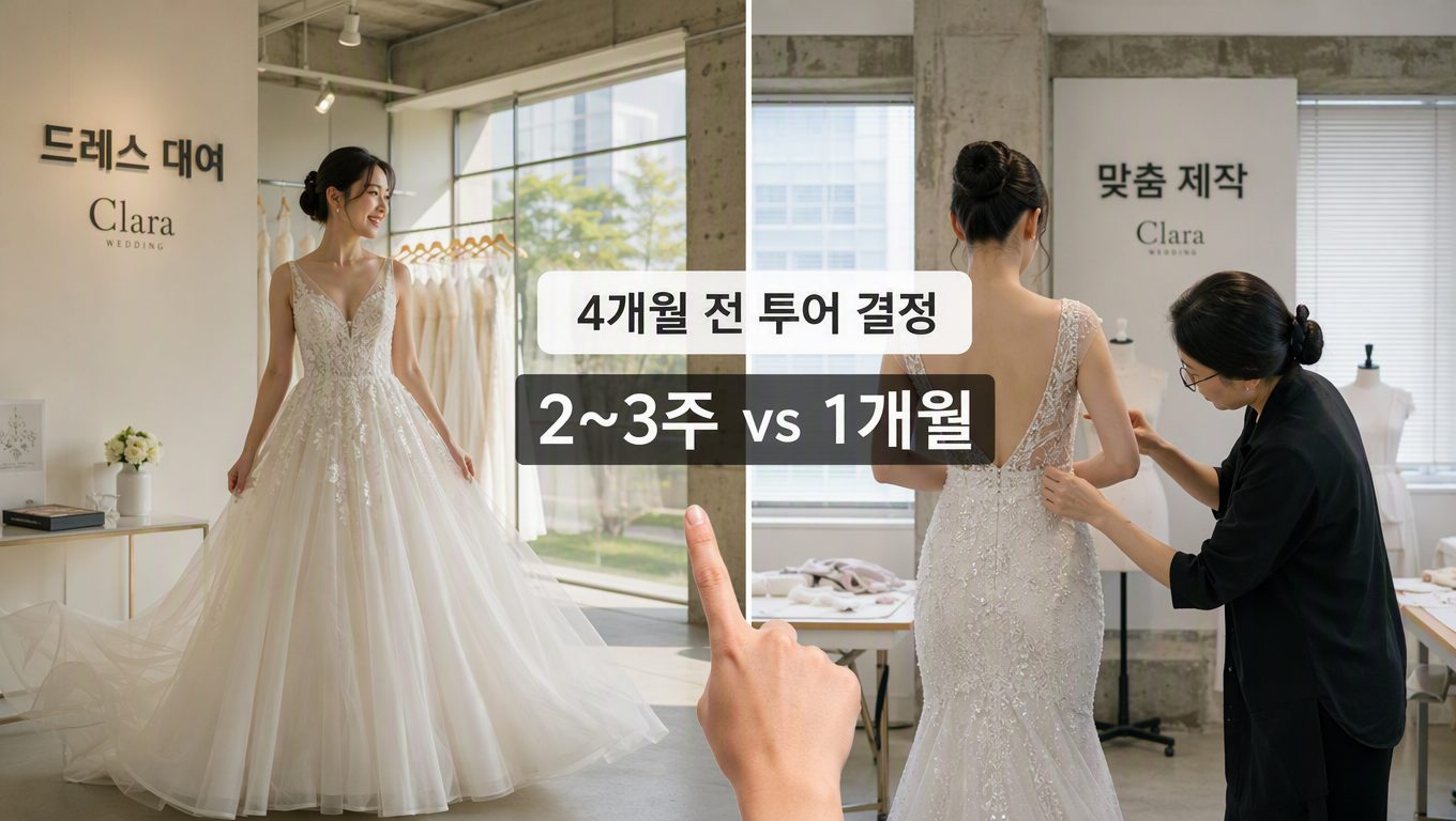 웨딩 준비 순서에서 드레스 대여 결정과 투어 시기