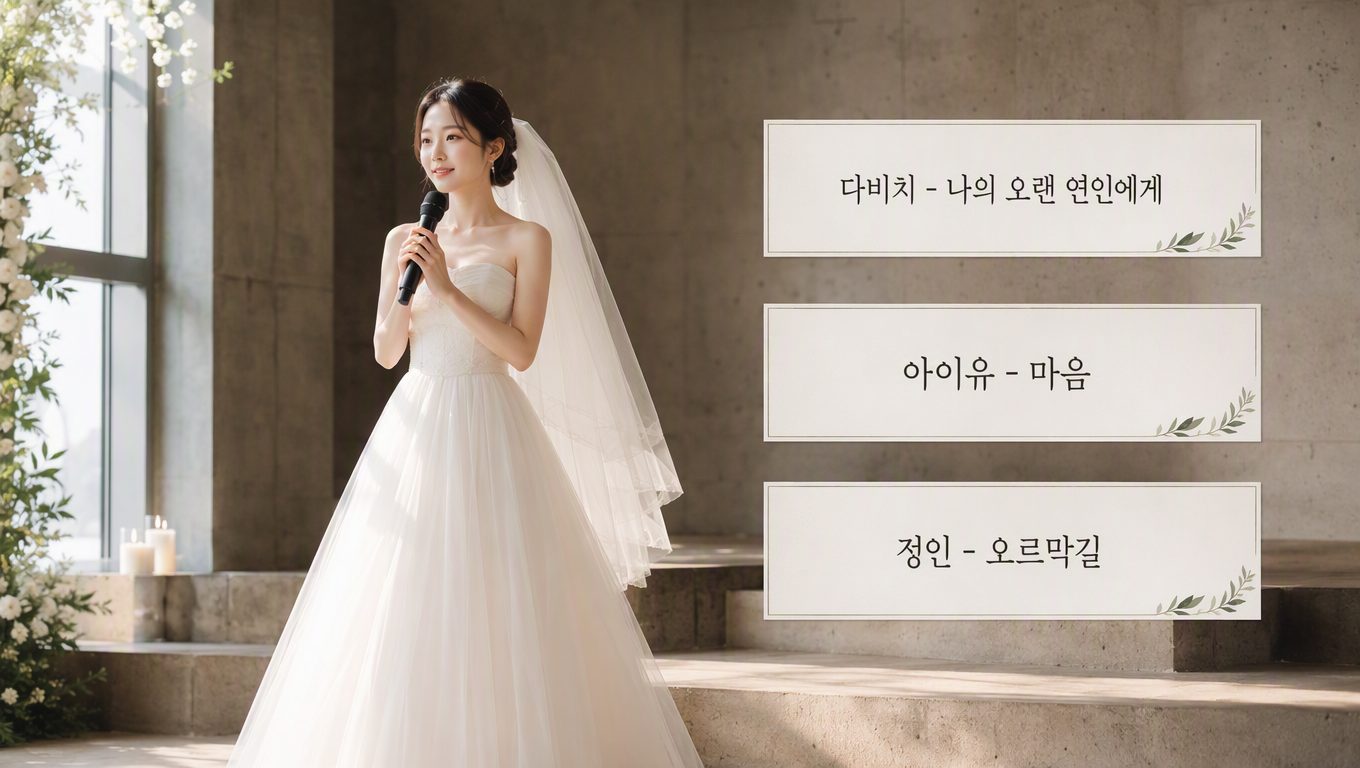 2026 신부 축가 추천 곡과 직접 부르기 좋은 기준