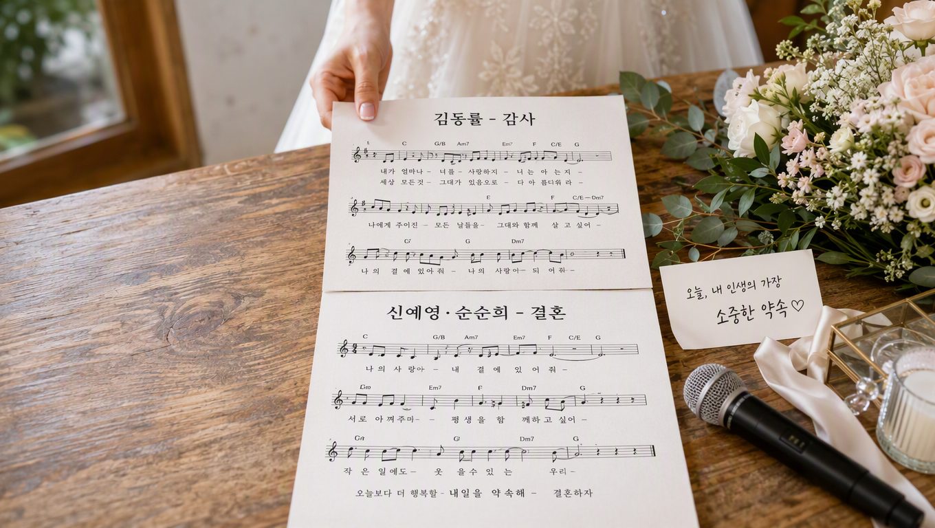 2026 신부 축가 추천: 셀프웨딩 생라이브 곡 선택 기준