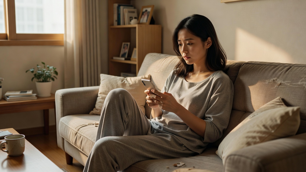 연락이 끊긴 사람의 결혼식 가는 기준을 고민하는 모습