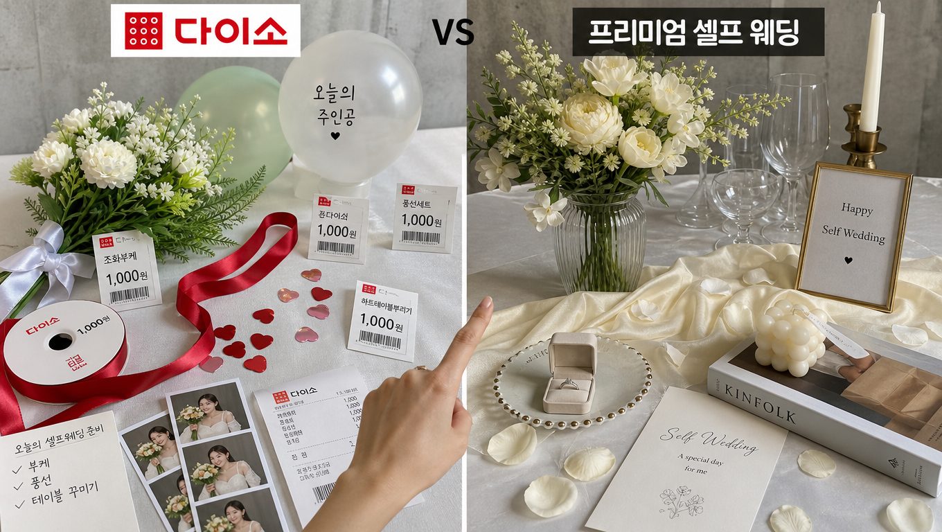 다이소·중고 웨딩 소품으로 셀프웨딩 테이블 장식해도 될까