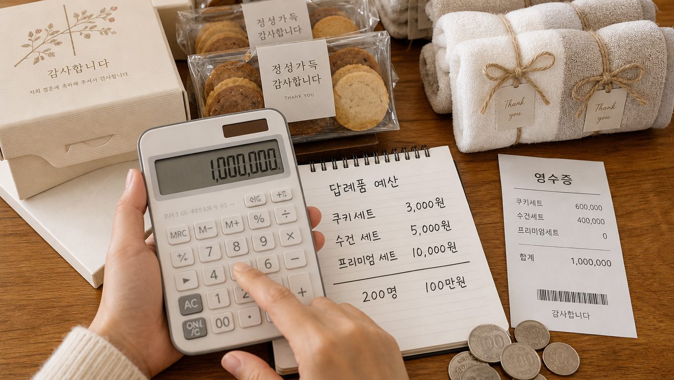 웨딩 답례품 예산은 개당 얼마부터 1만원대까지가 일반적인가요?