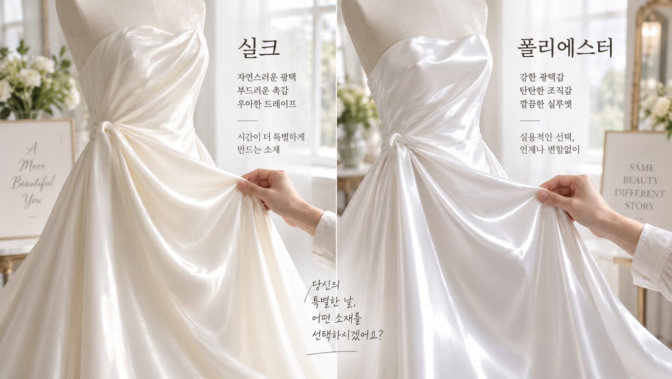 웨딩드레스 소재 실크와 폴리에스터 차이
