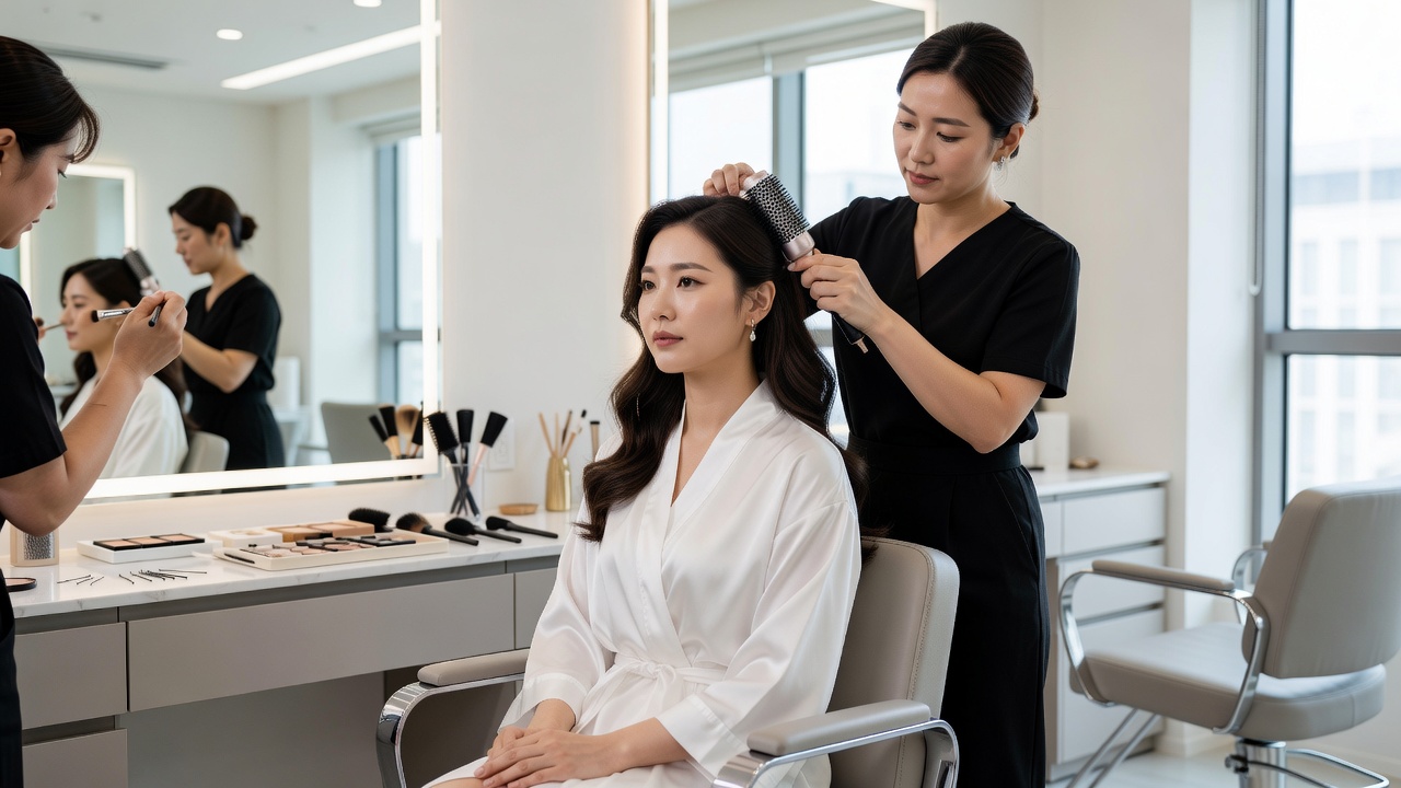 웨딩 헤어메이크업 평균 비용 비교 장면